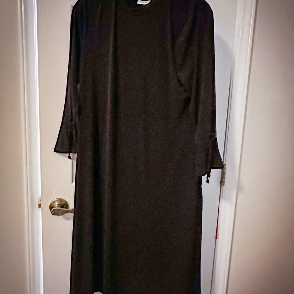 Susan Graver Black Sheath Dress with Bell Sleeves